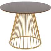 Canary Cosmo Dining Table in Gold & Walnut Wood